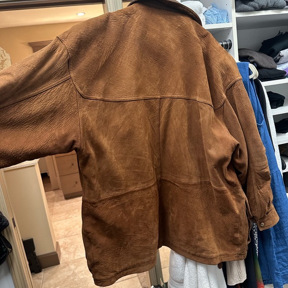 Men's Brown Suede Leather Jacket - Picture 10 of 15
